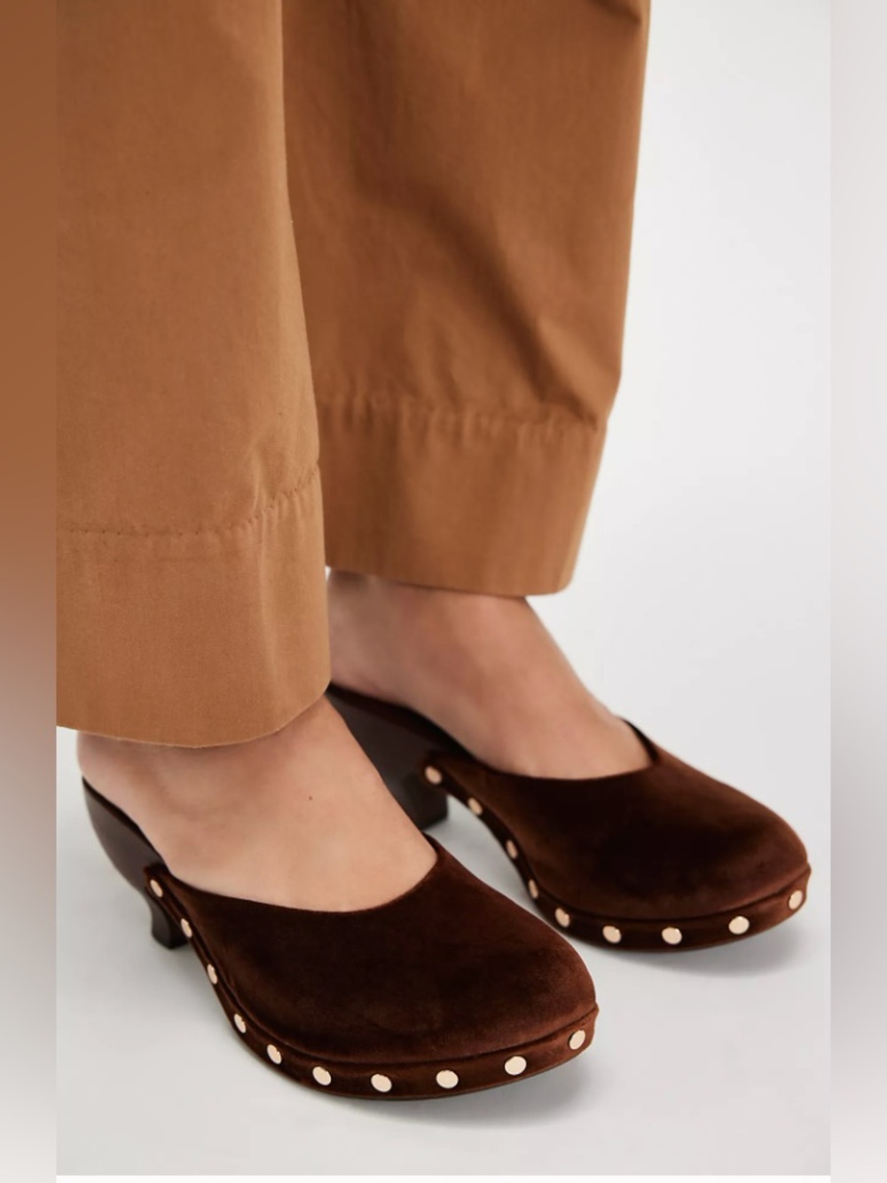 SOLD!!!! Jeffrey Campbell Brown Suede Studded Slip-On Mules - Picture 2 of 13